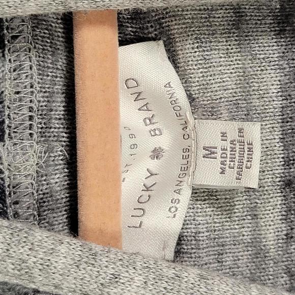 Lucky Brand Gray Black Aztec Waterfall Open Cardigan Sweater Women Size M - Picture 5 of 10